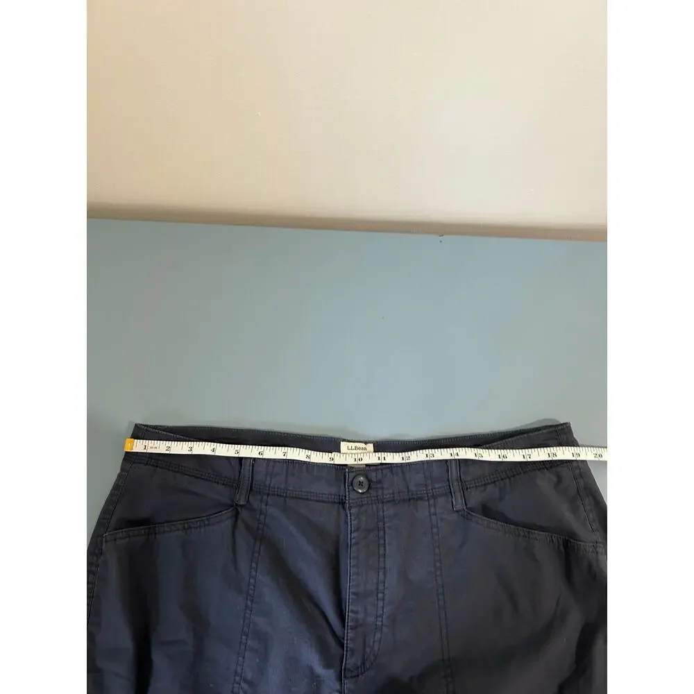 L.L. Bean flannel lined blue pants womens 16 petite favorite fit cargo gorpcore - Picture 6 of 8